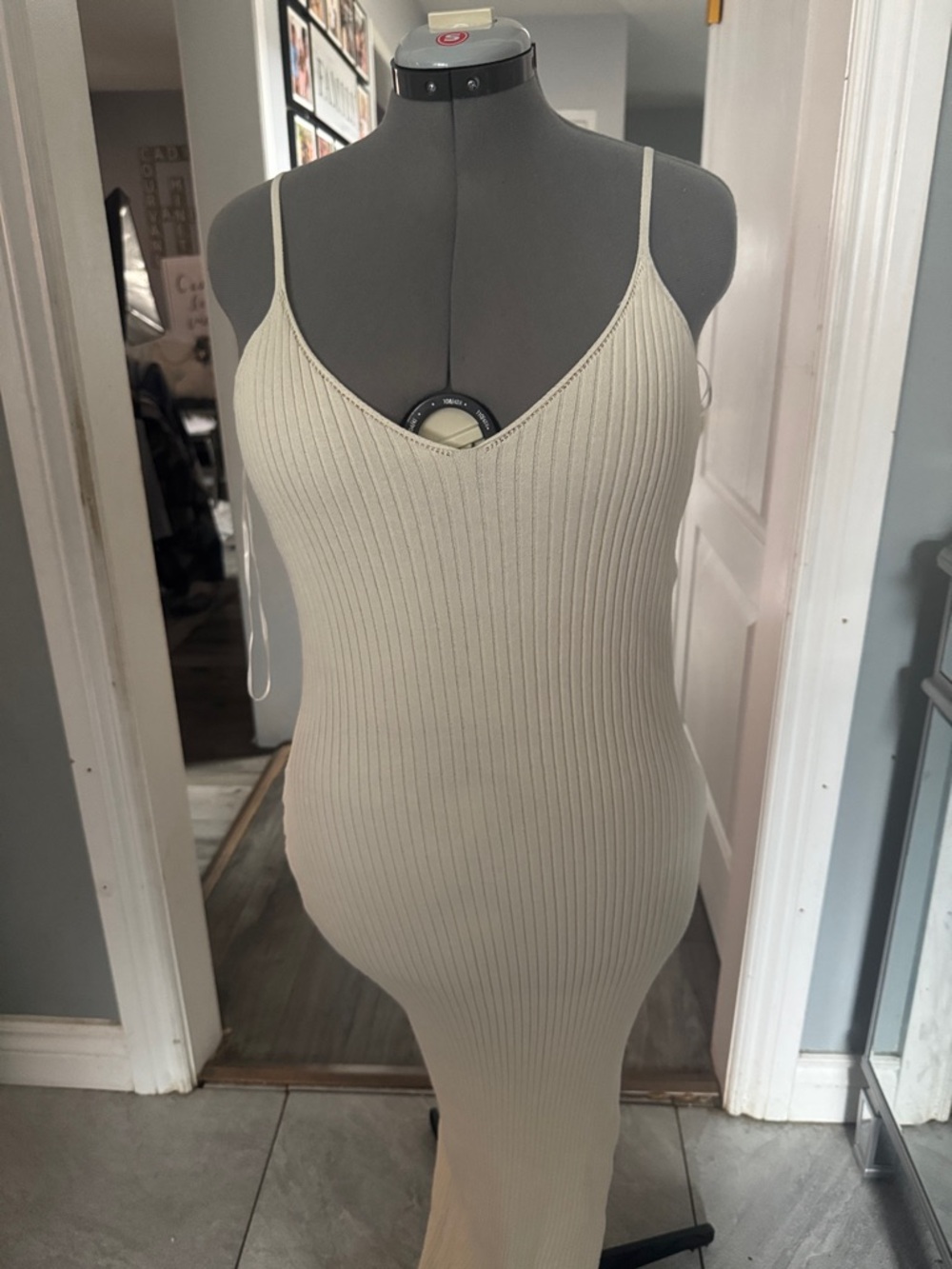 Anthropologie Ribbed V-Neck Spaghetti Strap Camisole - Cream